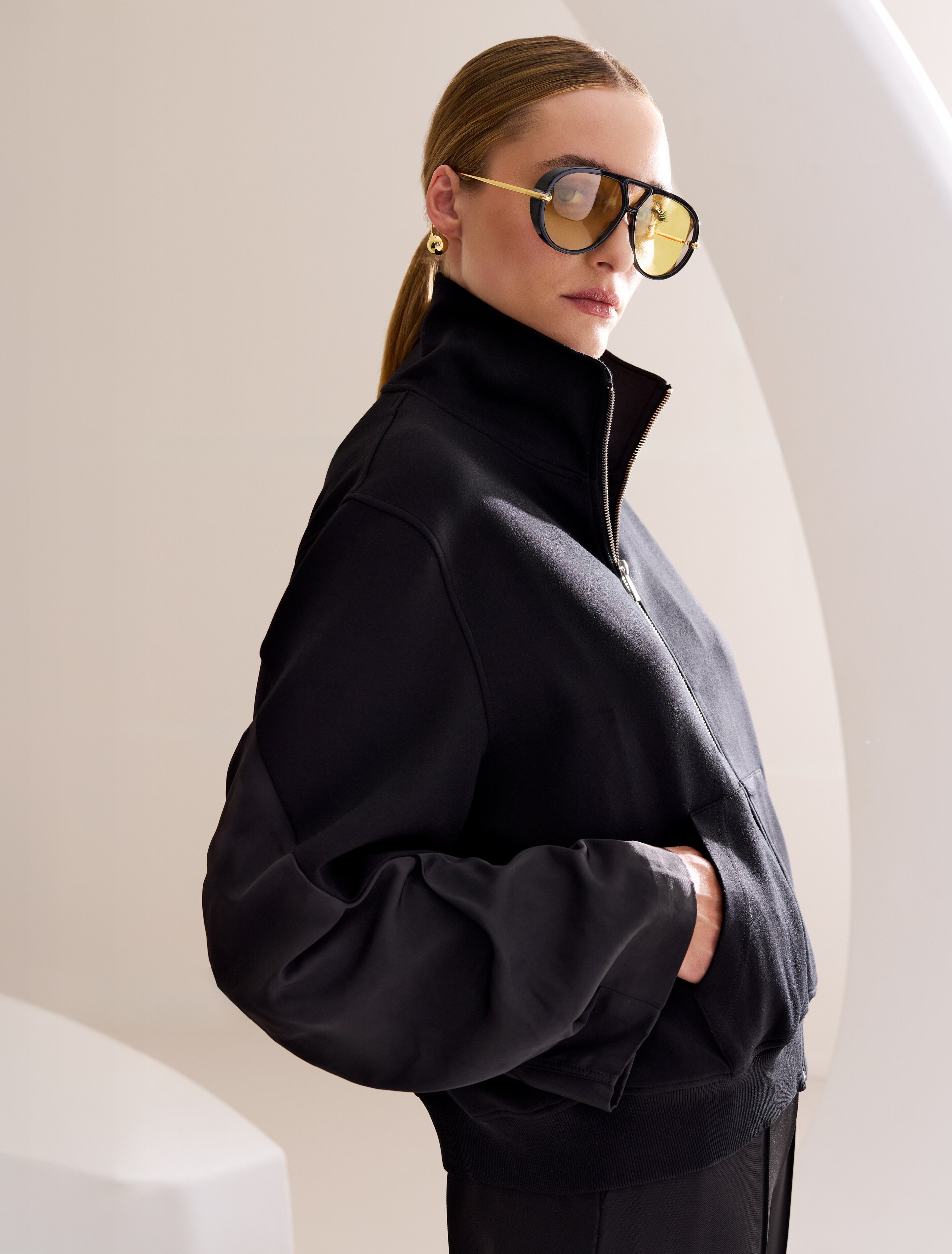Bomber Ärmel Weste Schwarz von Mieke SHOEBY WOMEN