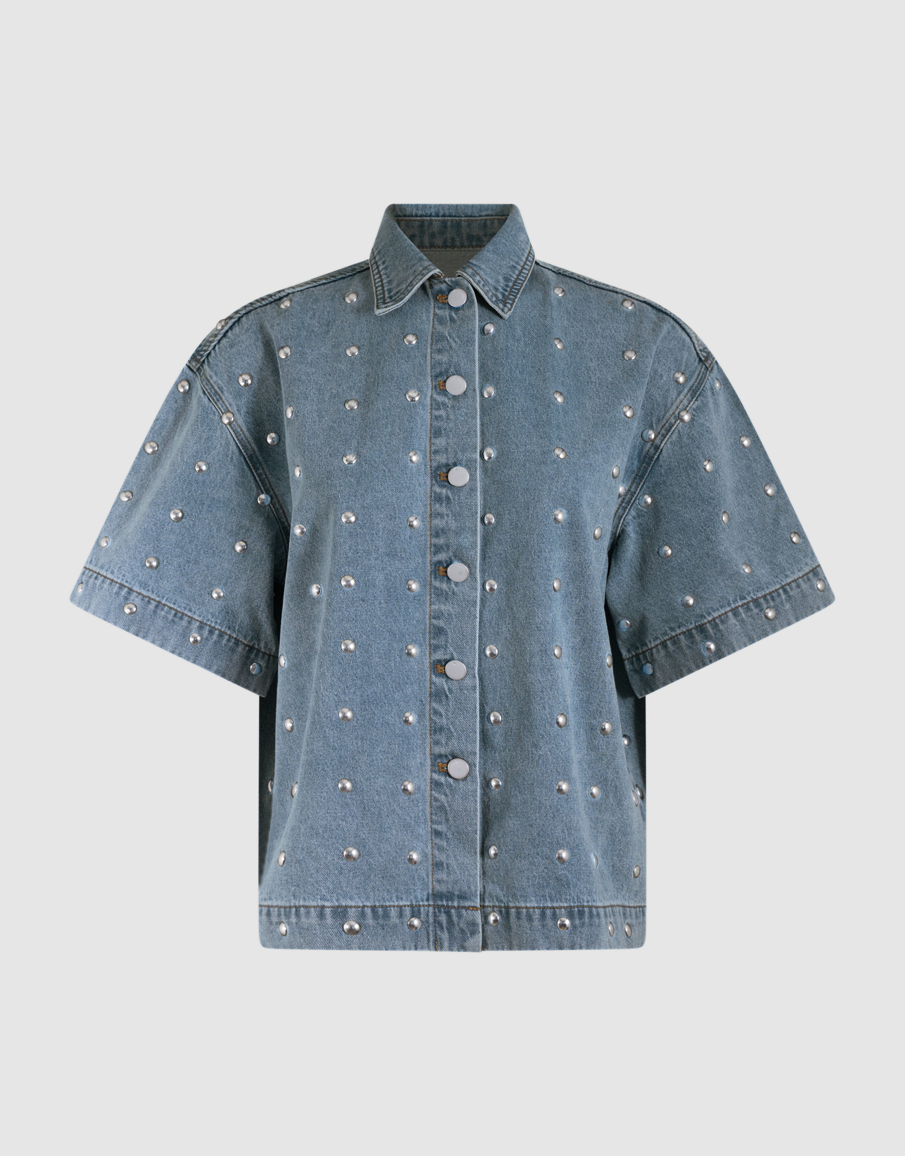 Übergroße Nietenbluse Mediumstone By Lizzy SHOEBY WOMEN