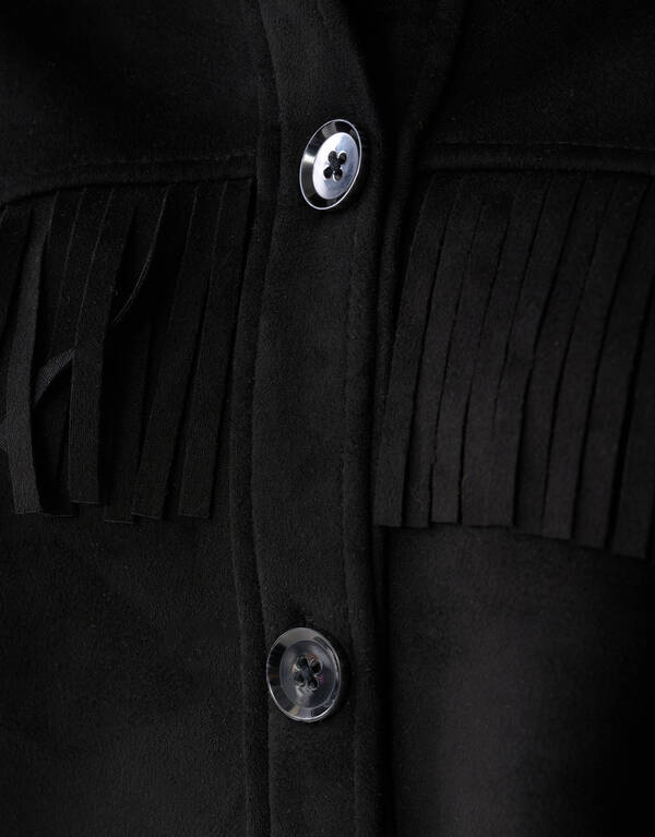 Wildlederbluse Schwarz SHOEBY GIRLS