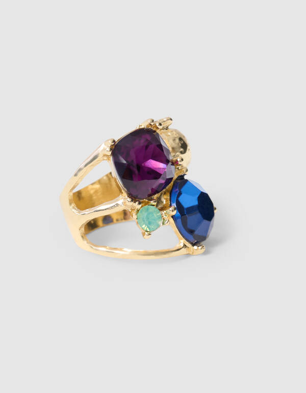 Großer Multi-Strass-Ring Gold SHOEBY ACCESSOIRES