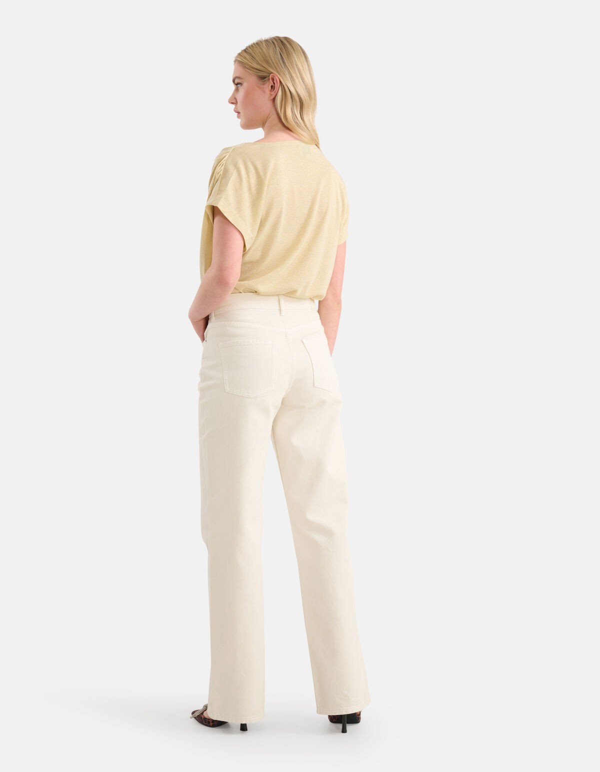 Gedrapeerde Glitter Top Goud SHOEBY WOMEN