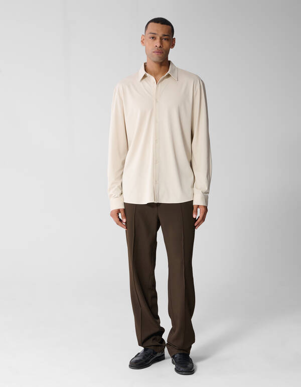 Twill Pintuck Hose Dunkelbraun SHOEBY MEN