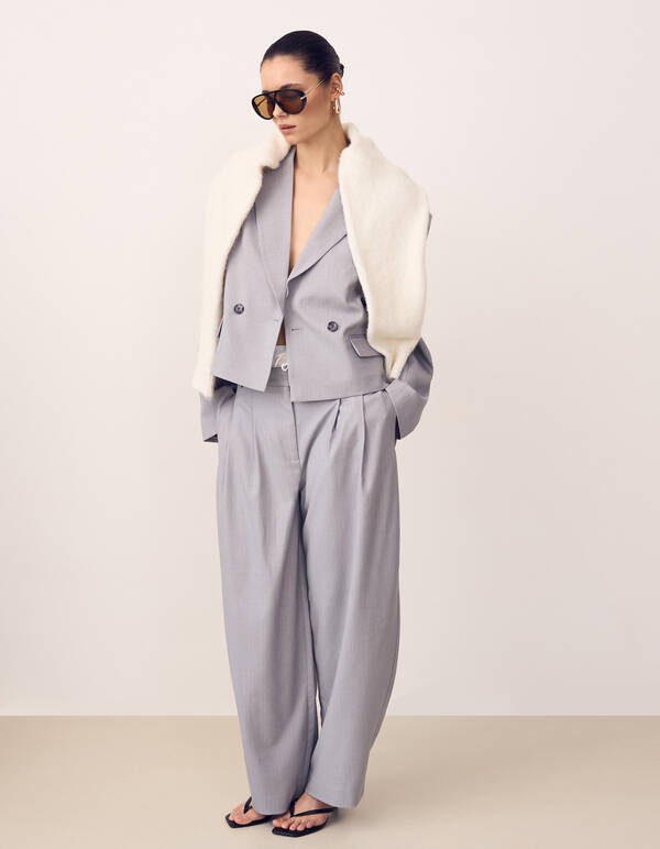 Pinstripe Barrel Fit Hose Hellgrau SHOEBY WOMEN