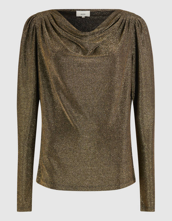 Glitzer-Drapiertes Top in Gold SHOEBY WOMEN