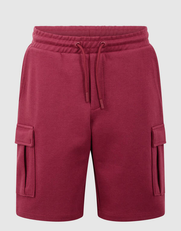 Cargo-Piqu&eacute;-Shorts Dunkelrot SHOEBY BOYS