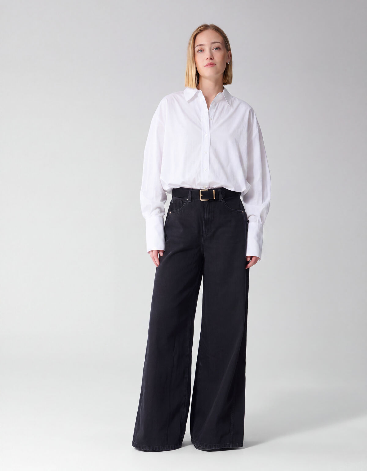 Ultra Wide Leg Fit Jeans Schwarz By Lonneke SHOEBY WOMEN