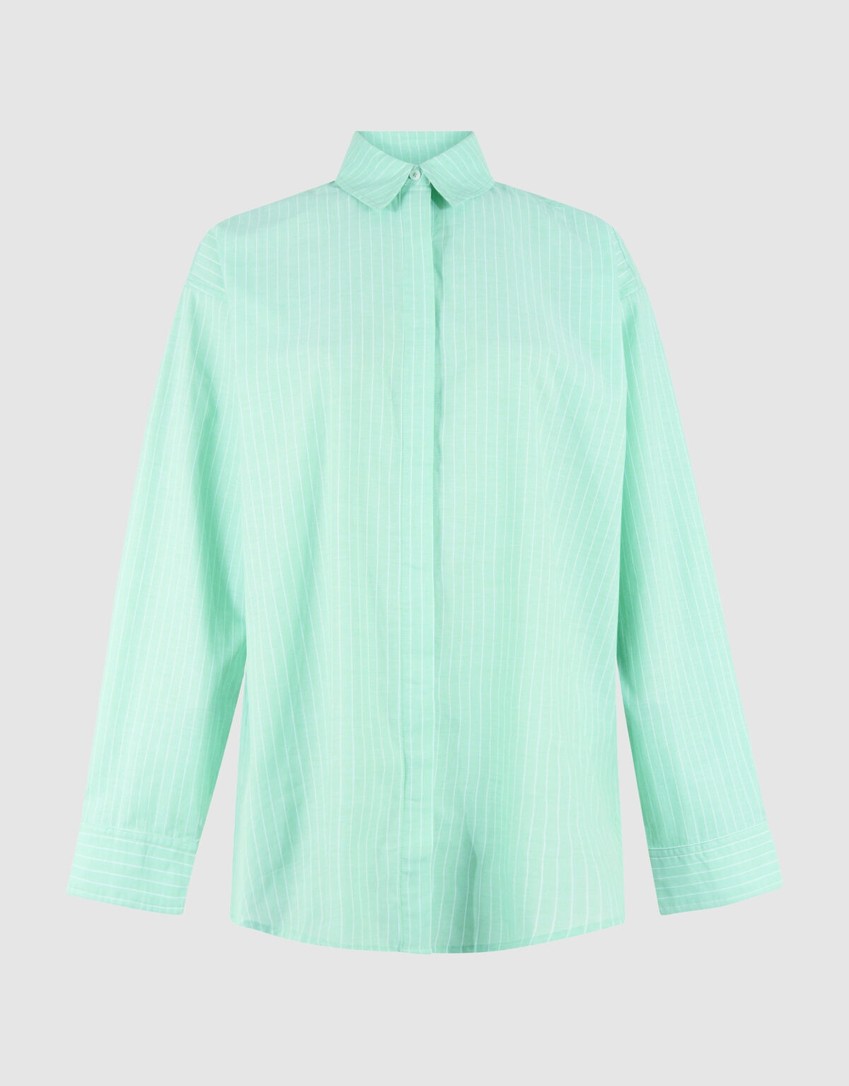 Nadelstreifen Popelinebluse Hellgrün SHOEBY WOMEN