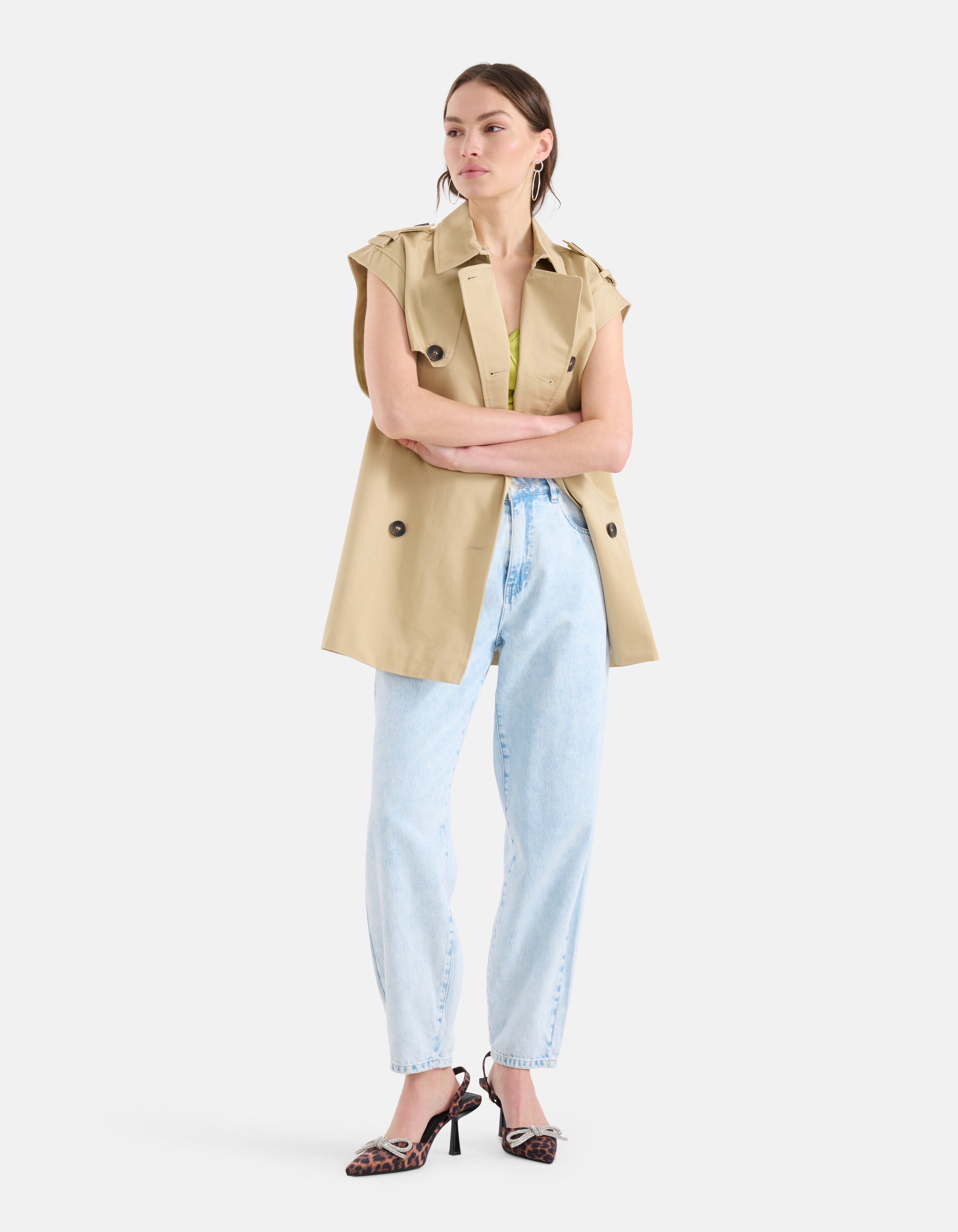 Ärmelloser Trenchcoat Beige SHOEBY WOMEN