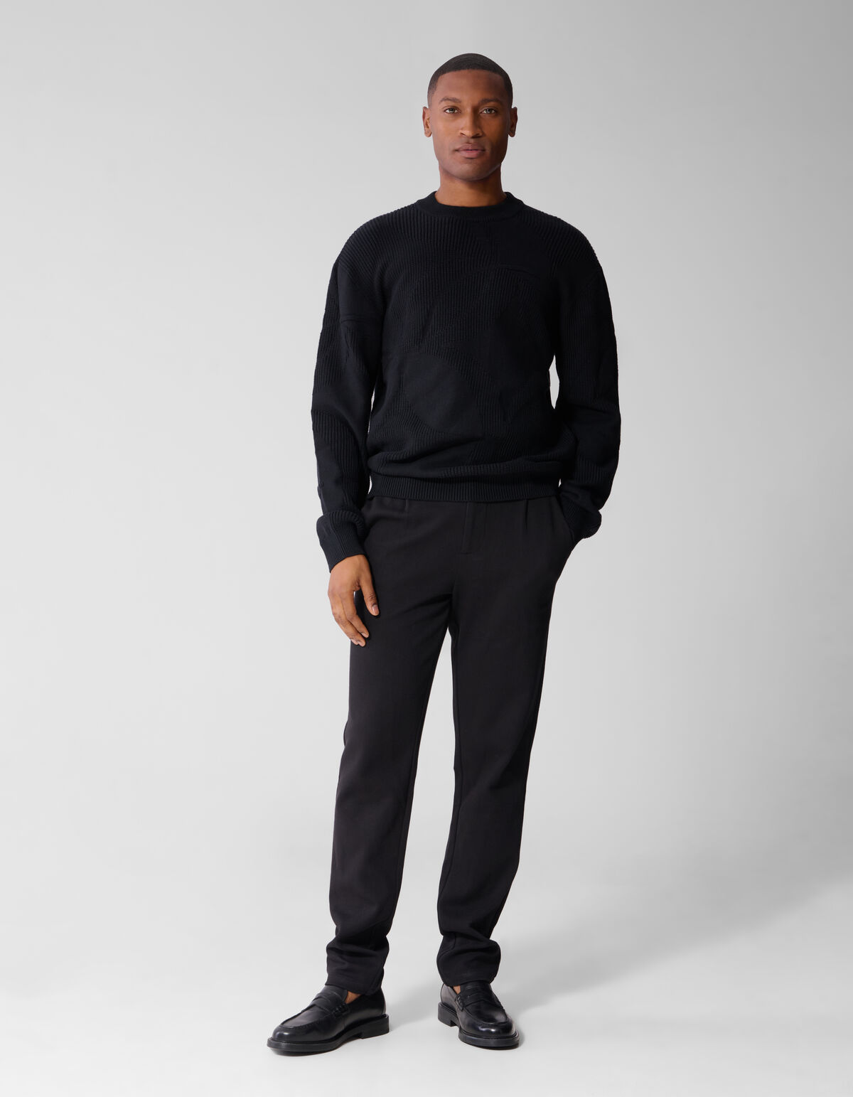 Strickpullover Mit Logoprint Schwarz SHOEBY MEN