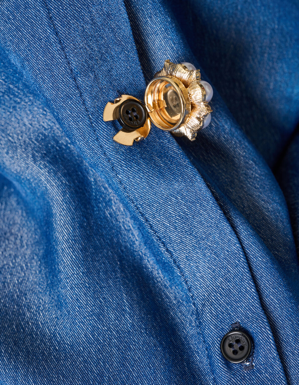 Parel Knopen Clips Goud SHOEBY ACCESSOIRES