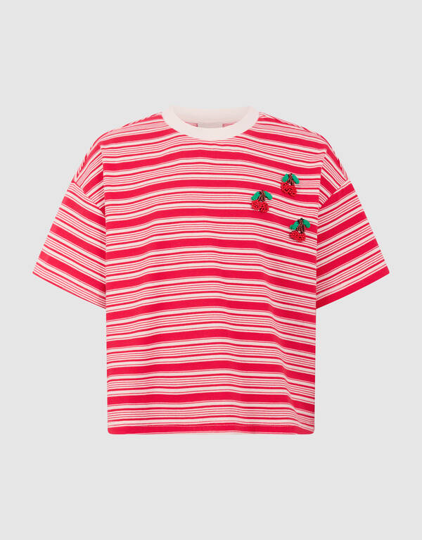 Cropped Cherry T-Shirt Rot SHOEBY GIRLS