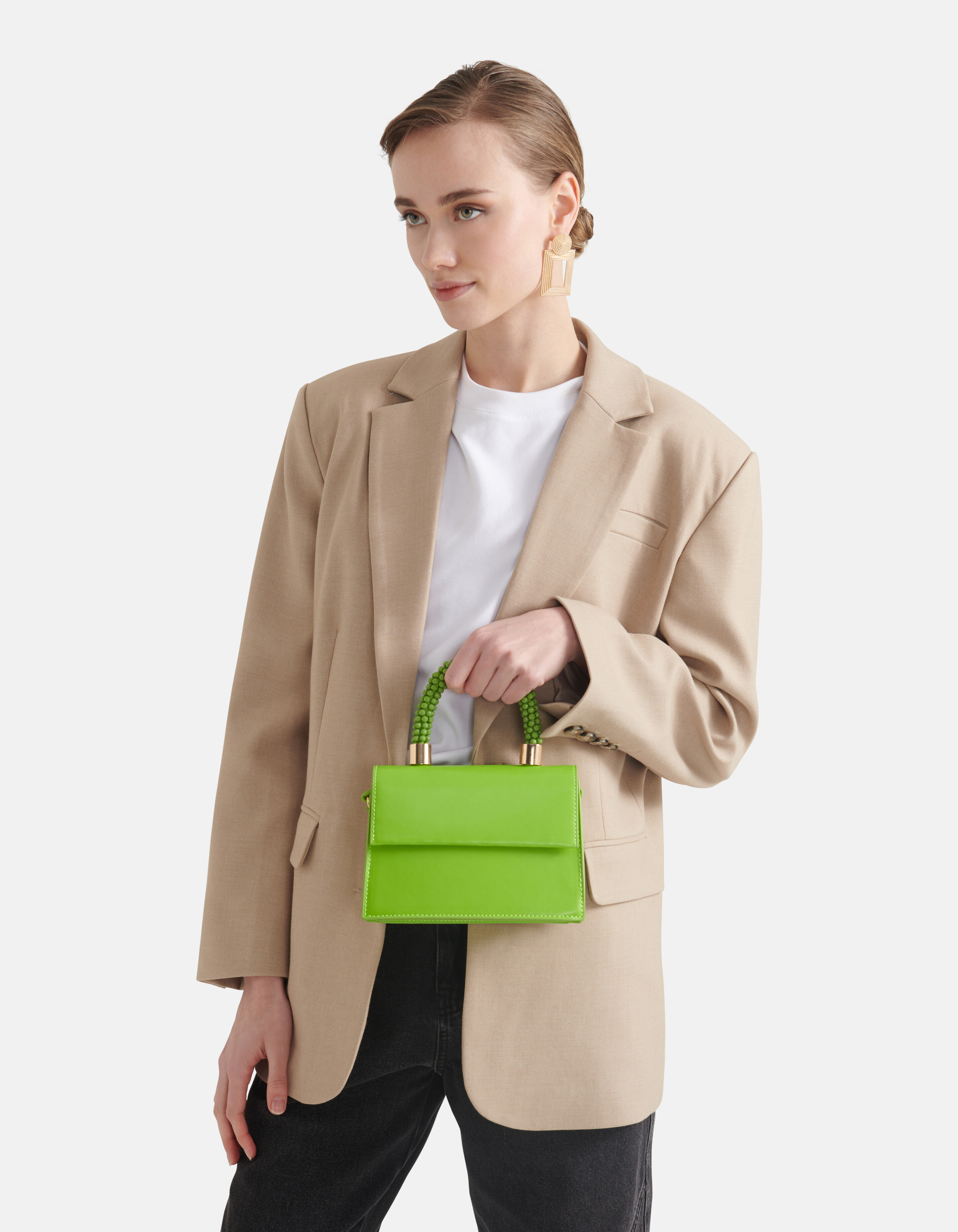 Mini Tasche mit Perlen Grün SHOEBY ACCESSOIRES