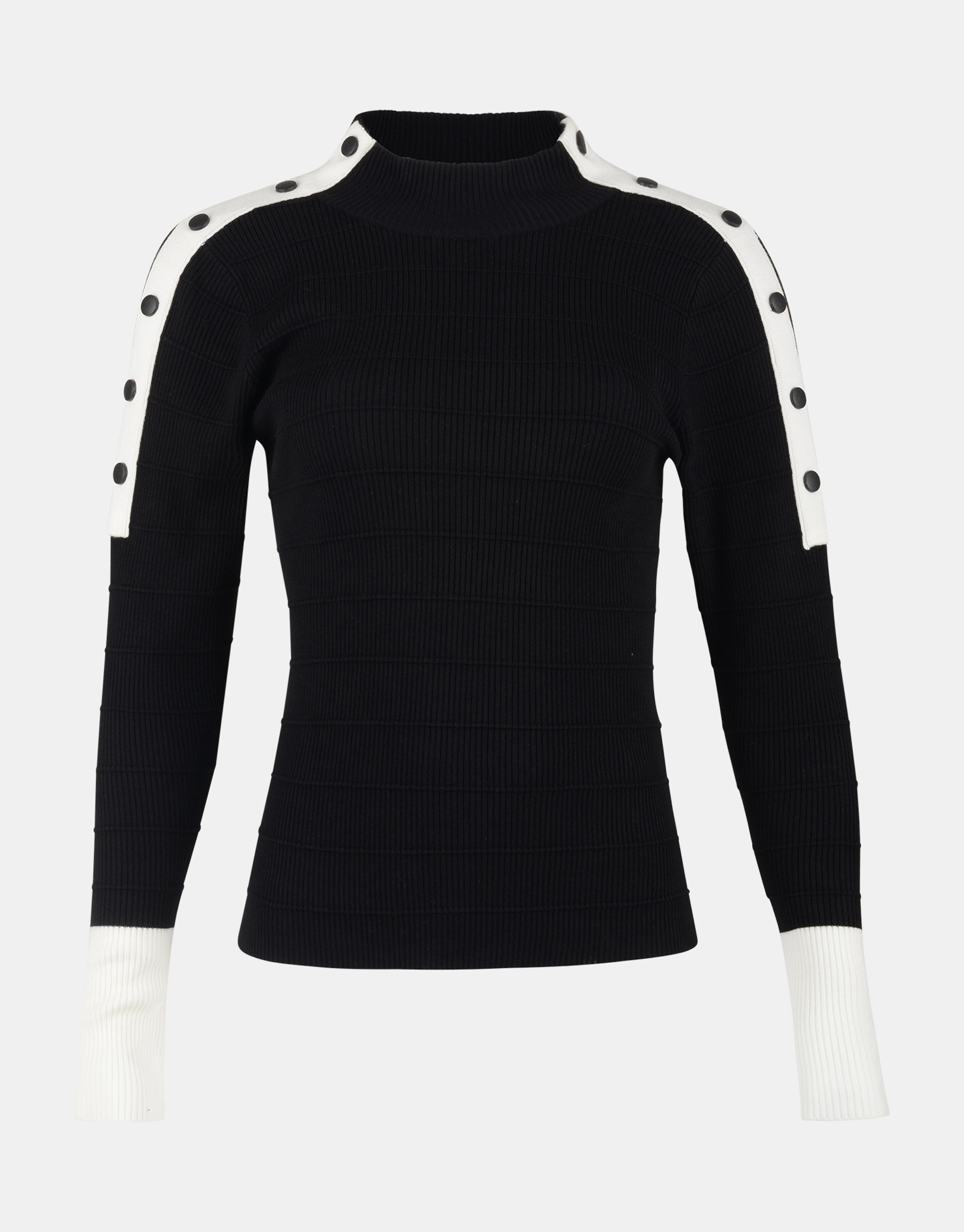 Rollkragenpullover Schwarz/Weiß SHOEBY WOMEN
