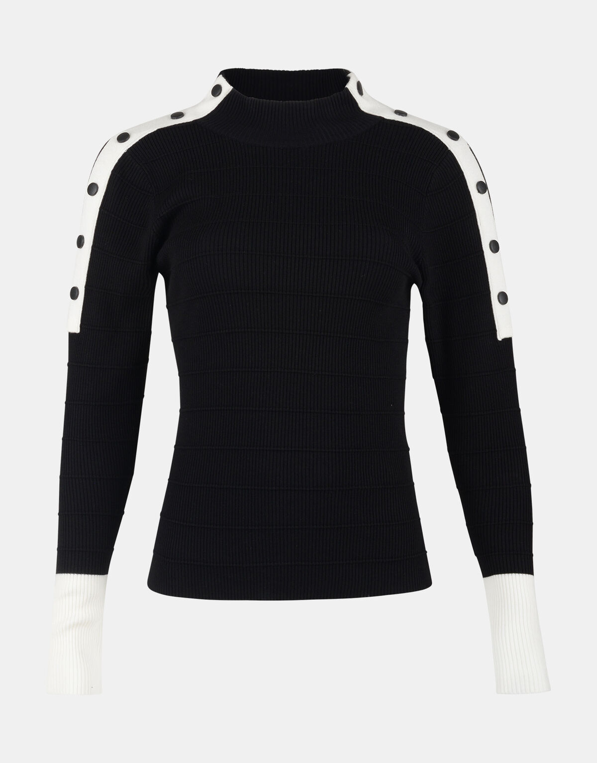 Rollkragenpullover Schwarz/Weiß SHOEBY WOMEN