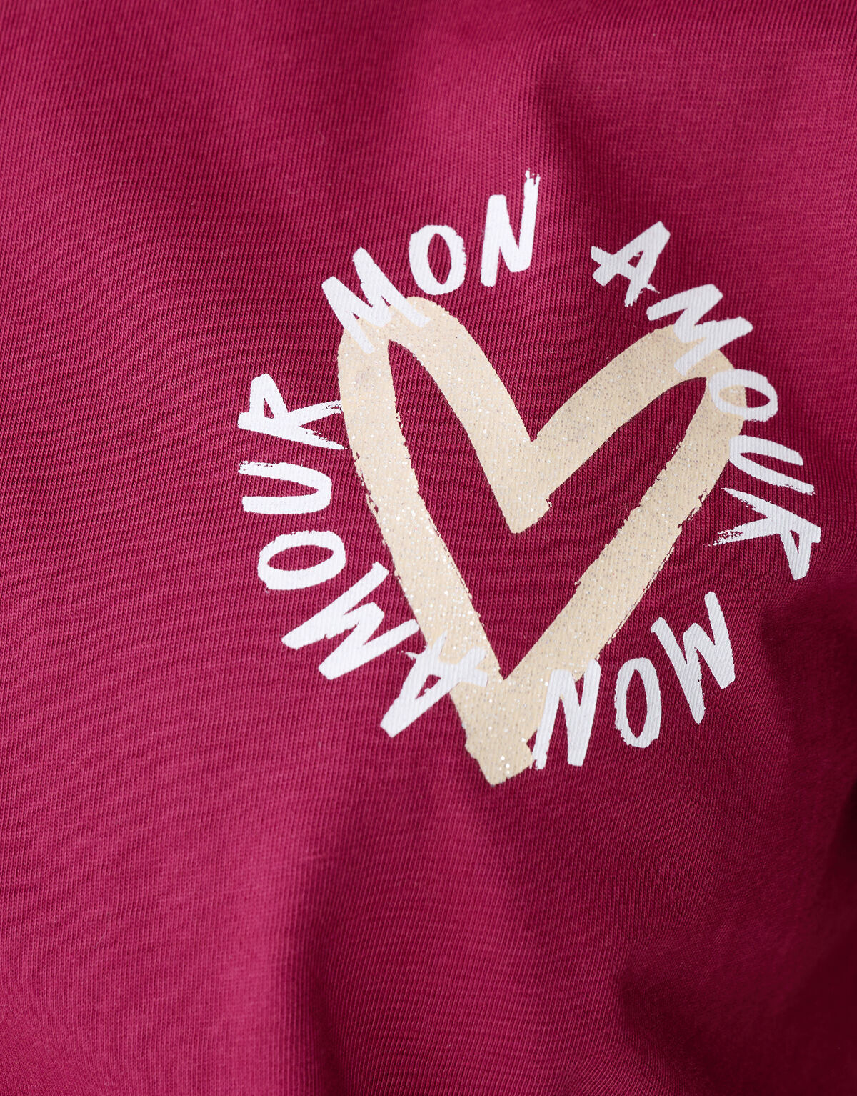 Mon Amour Kunst T-Shirt Dunkelrot SHOEBY GIRLS