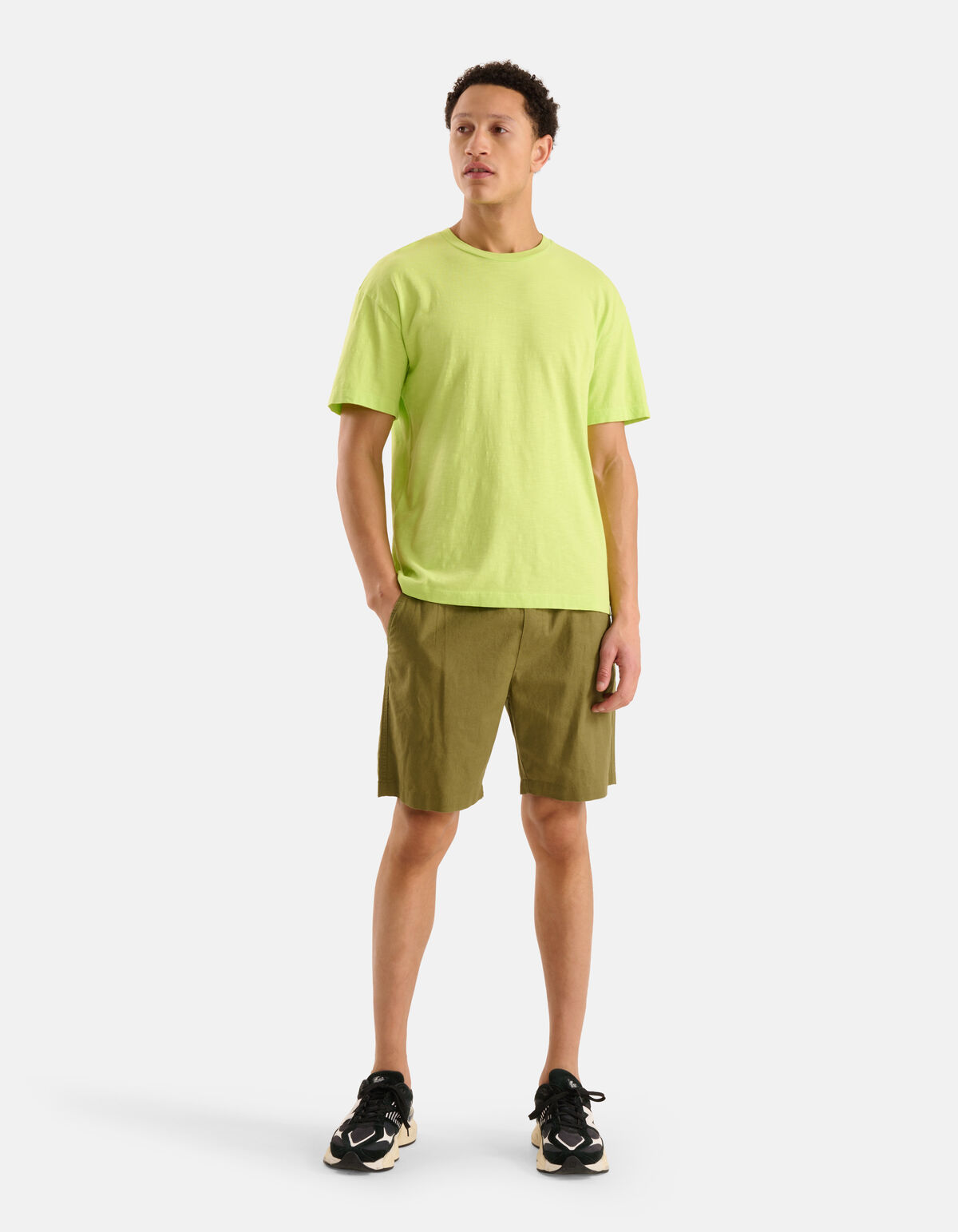 Leinen Short Dunkelgrün SHOEBY MEN