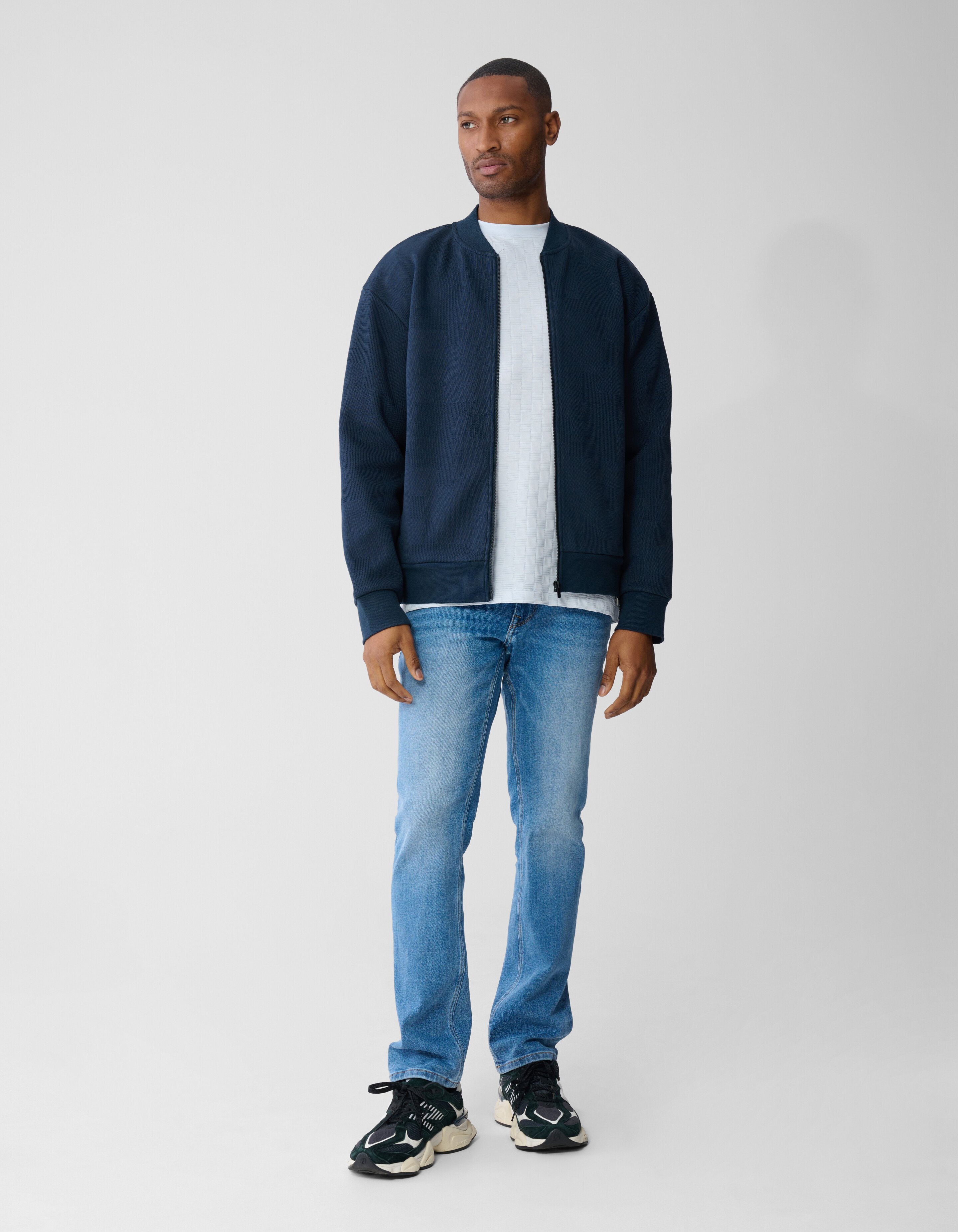 Jacquard Bomberjacke Dunkelblau SHOEBY MEN