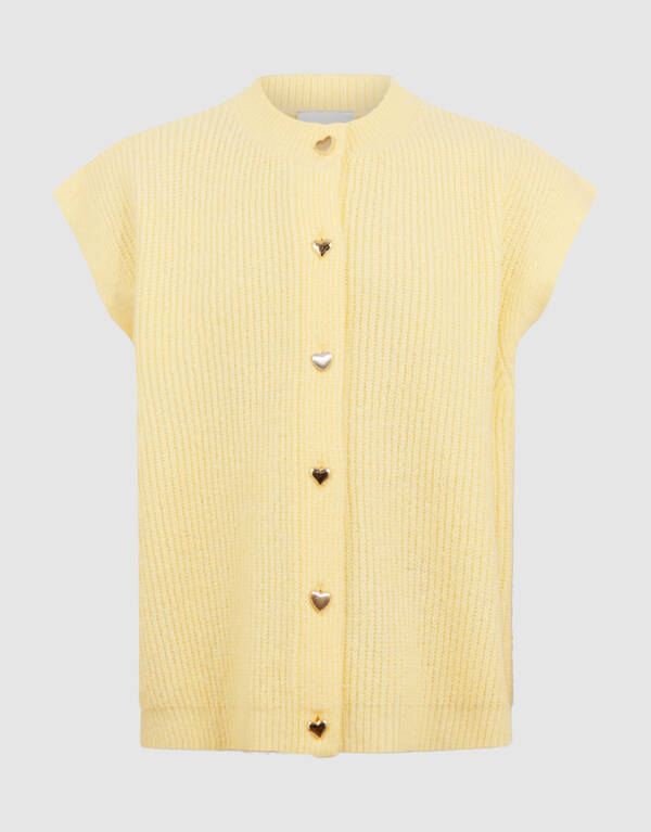 Gestricktes &auml;rmelloses Weste Hellgelb SHOEBY GIRLS