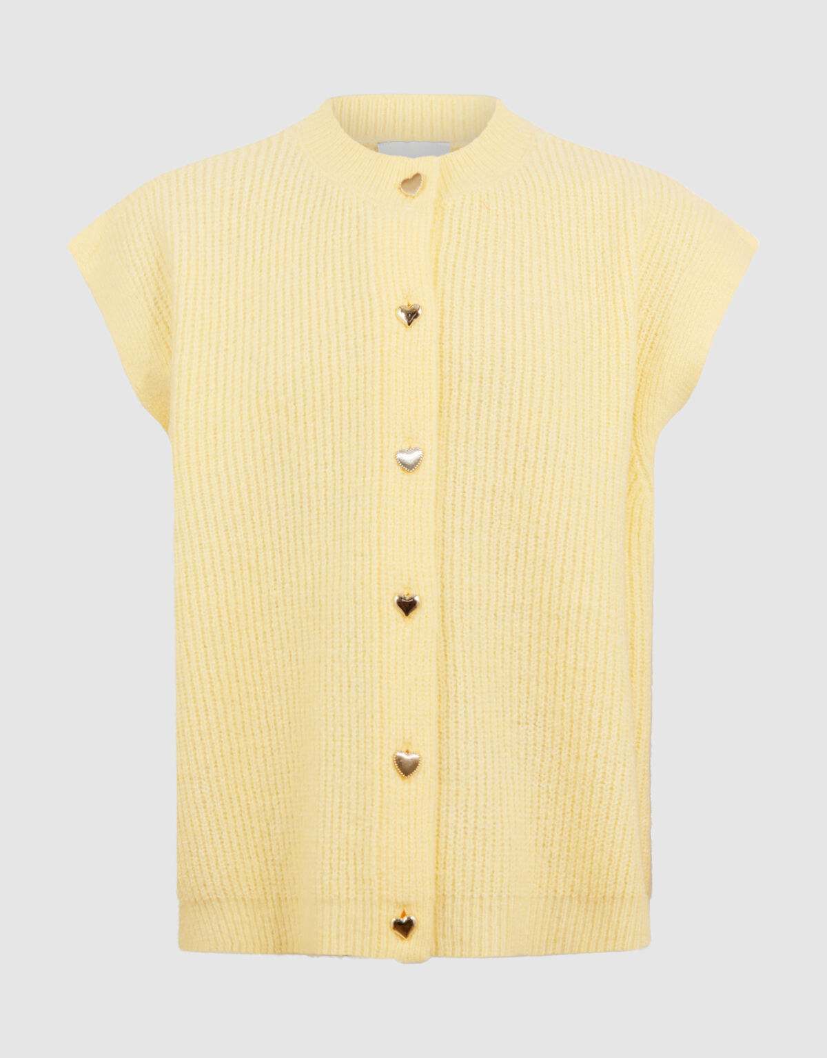 Gestricktes &auml;rmelloses Weste Hellgelb SHOEBY GIRLS