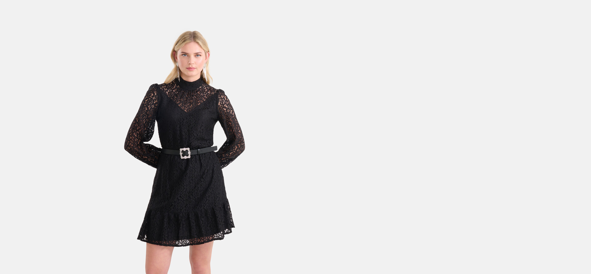 Gürtel mit Strassschnalle Schwarz SHOEBY ACCESSOIRES