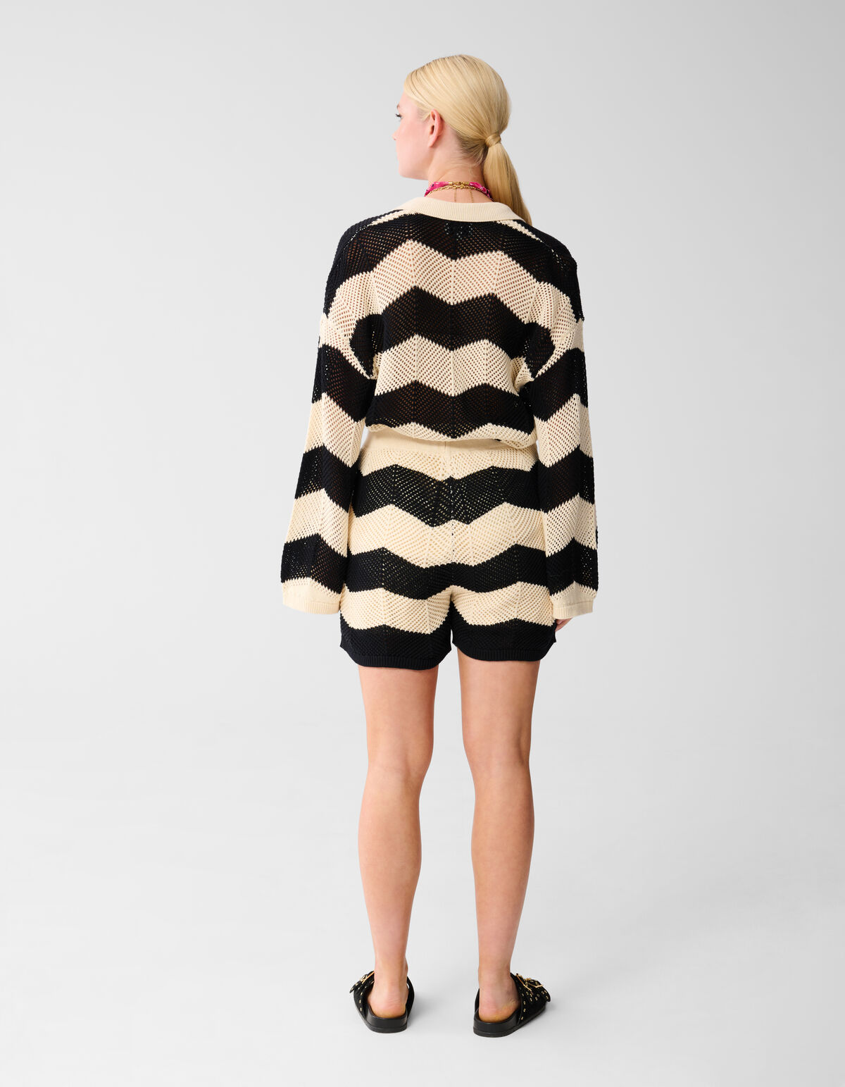 Multi Crochet Short Schwarz/Wei&szlig; SHOEBY WOMEN