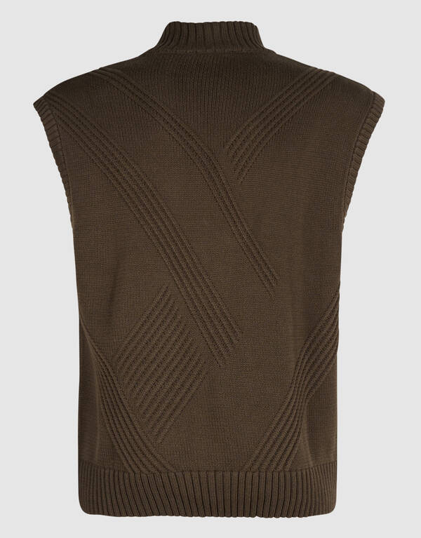 Gestrickter Bodywarmer dunkelbraun SHOEBY MEN