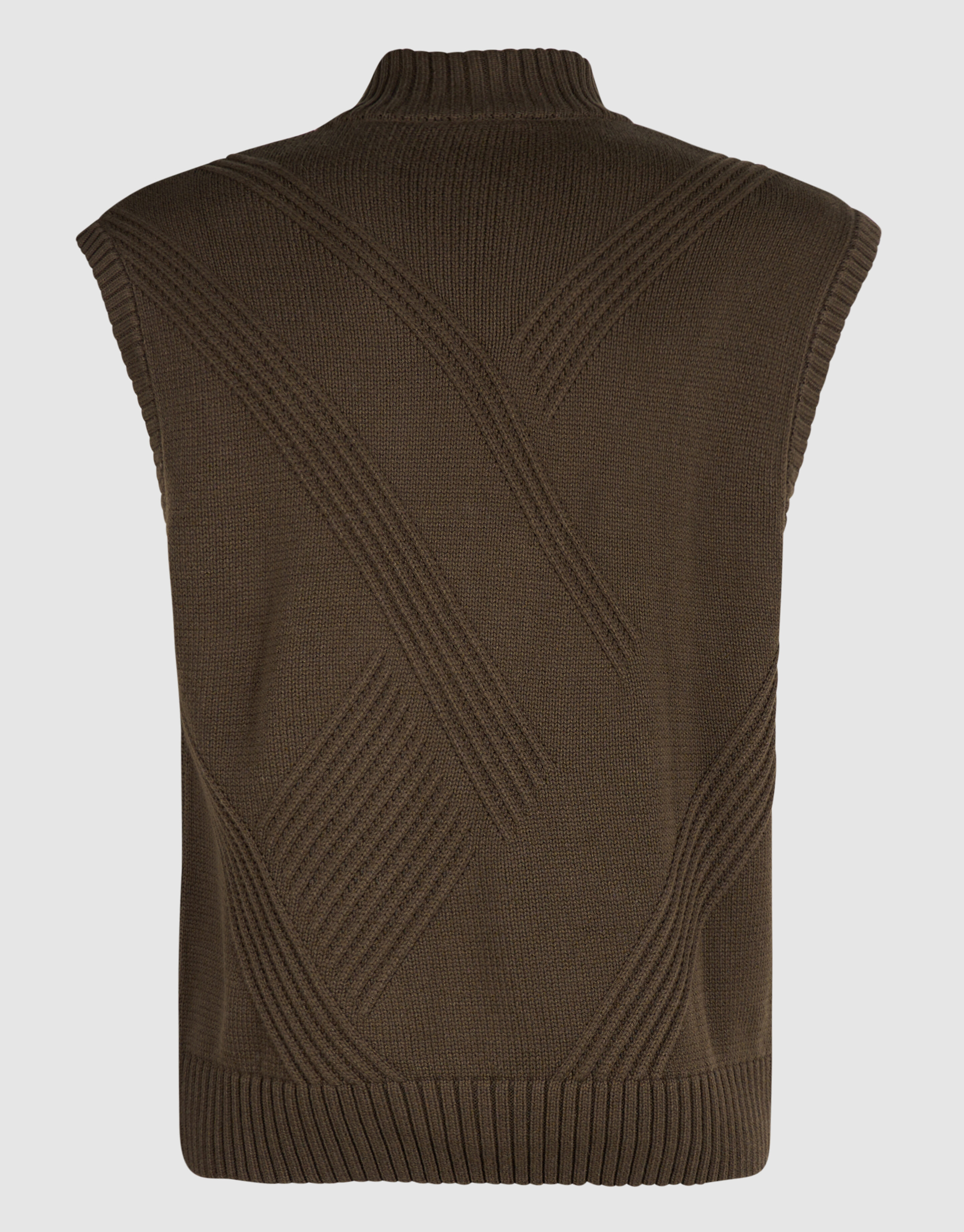 Gestrickter Bodywarmer dunkelbraun SHOEBY MEN