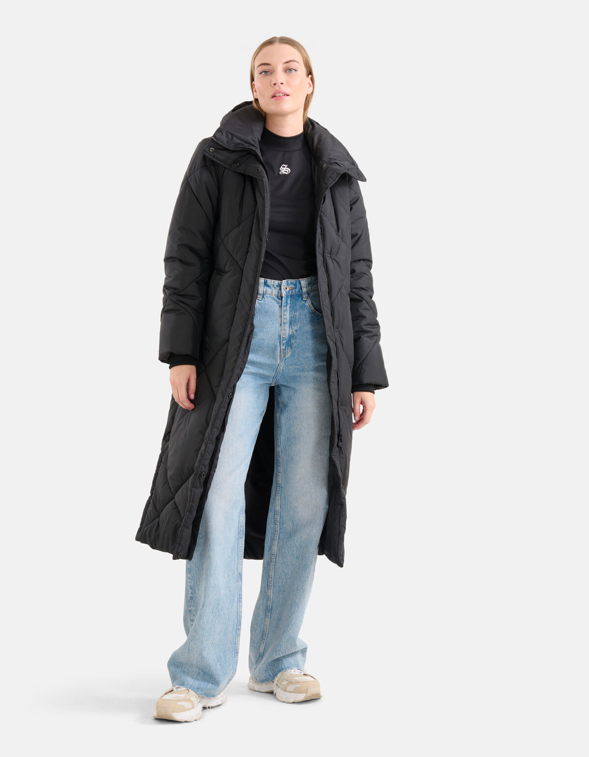 Lange Pufferjacke Schwarz SHOEBY WOMEN