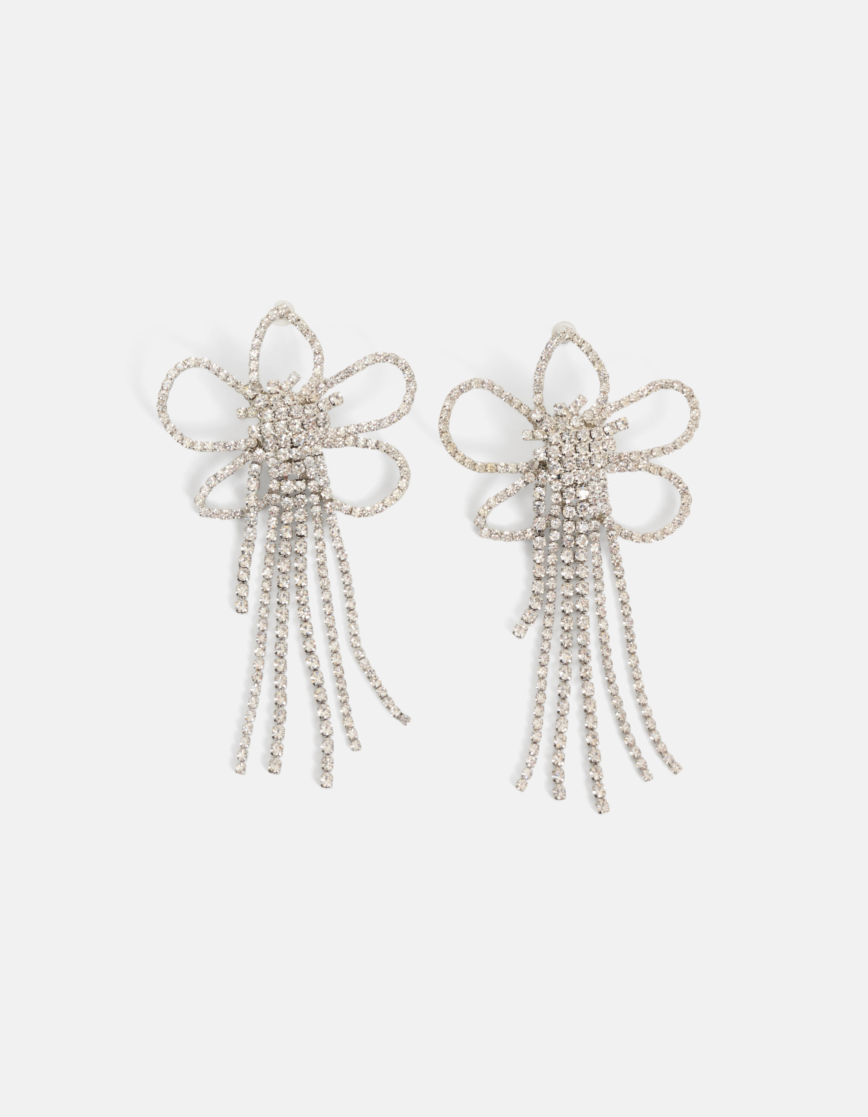 Strassblumen-Ohrringe Silber SHOEBY ACCESSOIRES