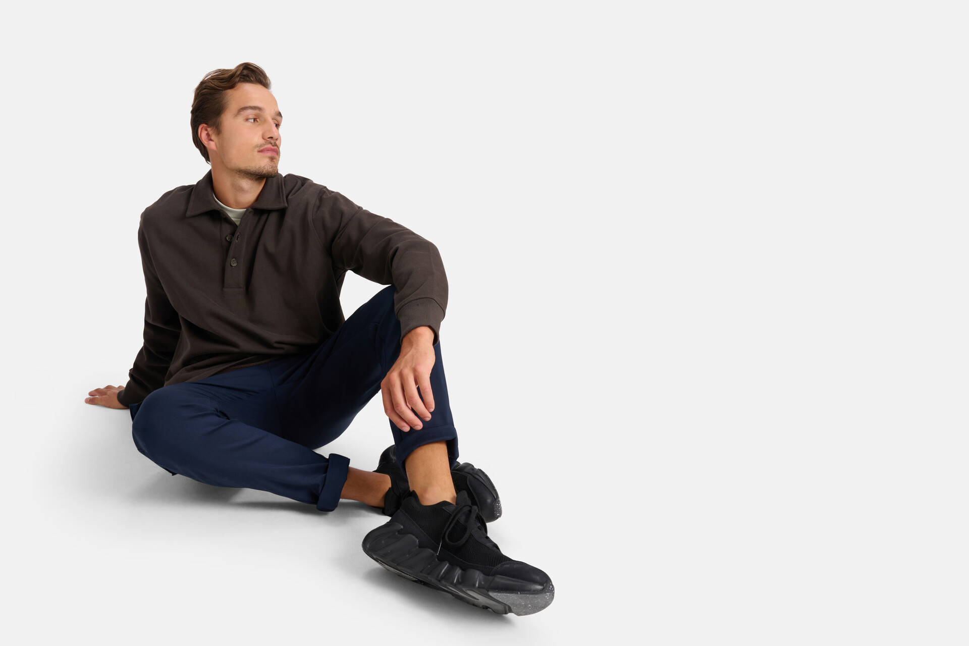 Langärmeliges Poloshirt Dunkelbraun By Fred SHOEBY MEN