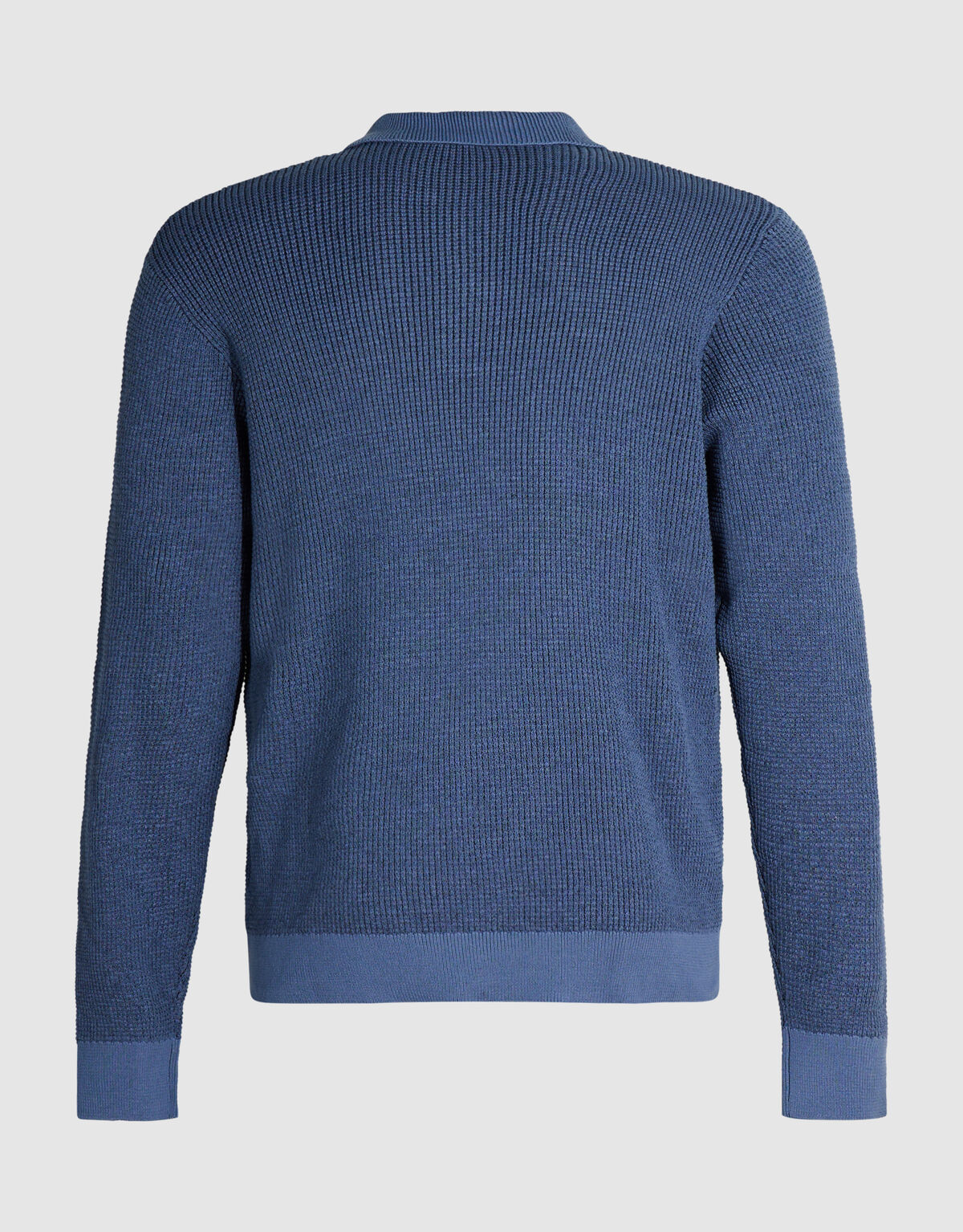 Gestrickte Poloshirt Mit Kn&ouml;pfen Blau SHOEBY MEN
