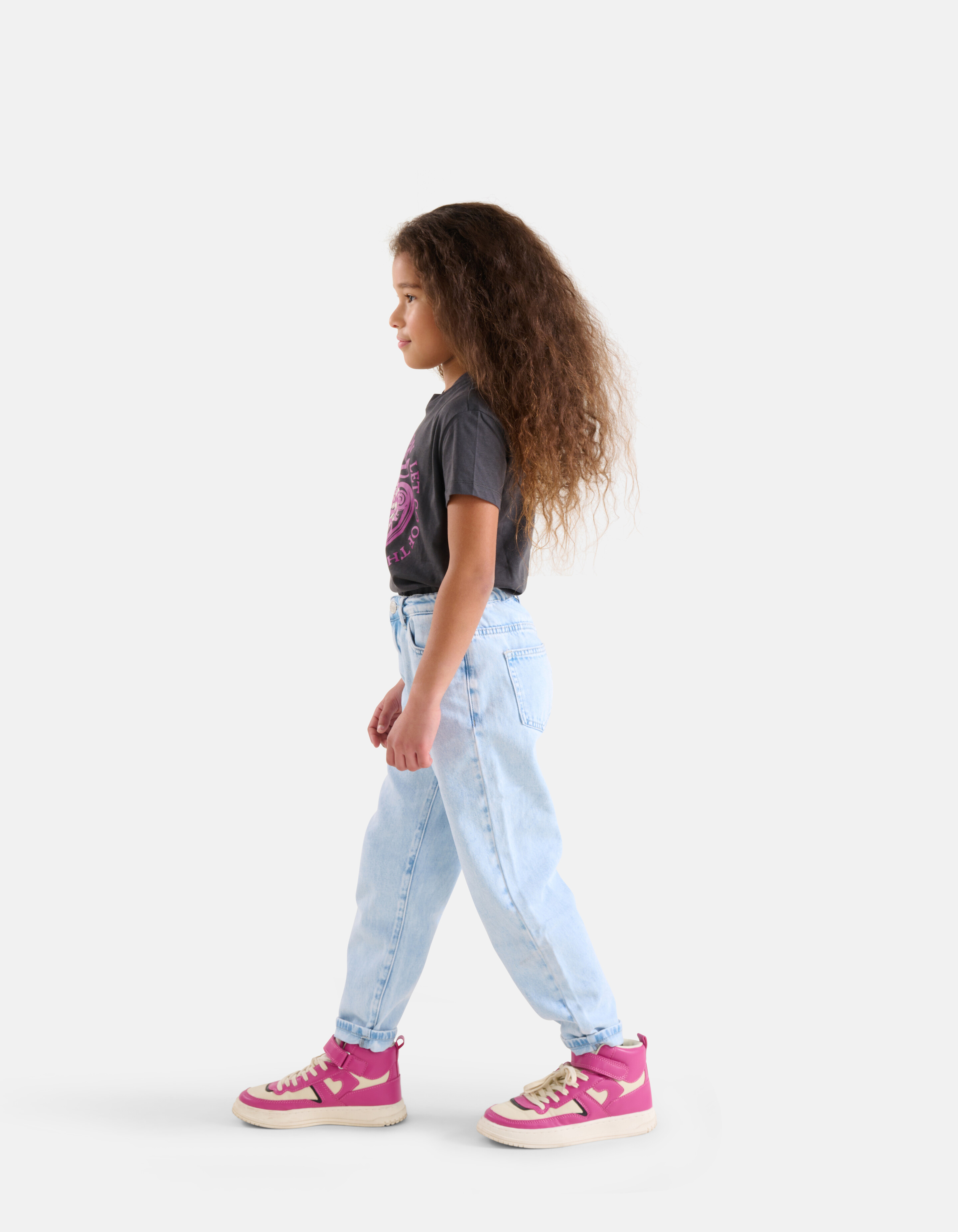 Bedrucktes T-Shirt in lockerer Passform Dunkelgrau SHOEBY GIRLS