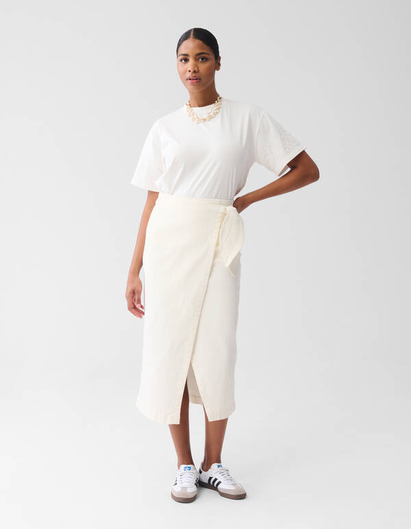 Midirock aus Denim Wei&szlig; von Fred SHOEBY WOMEN