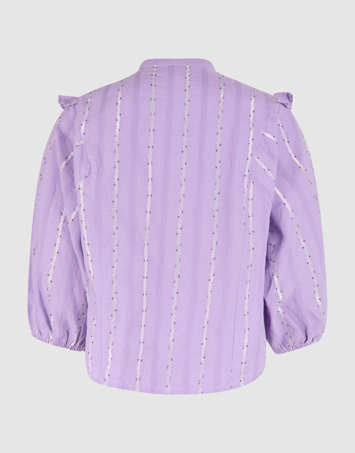 Jacquard-R&uuml;schen-Bluse Hellviolett SHOEBY WOMEN