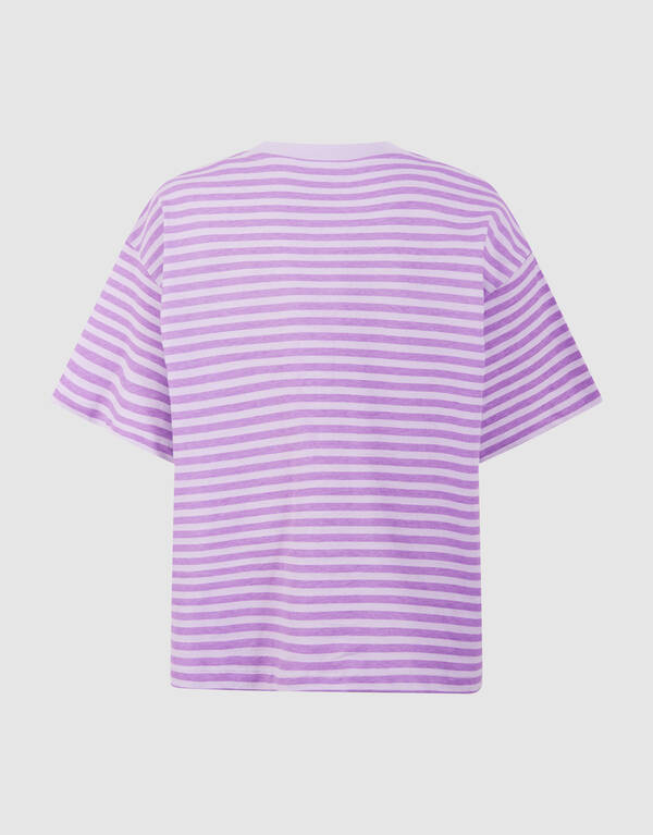 Gestreiftes Obst-Kunst T-Shirt Helllila SHOEBY GIRLS