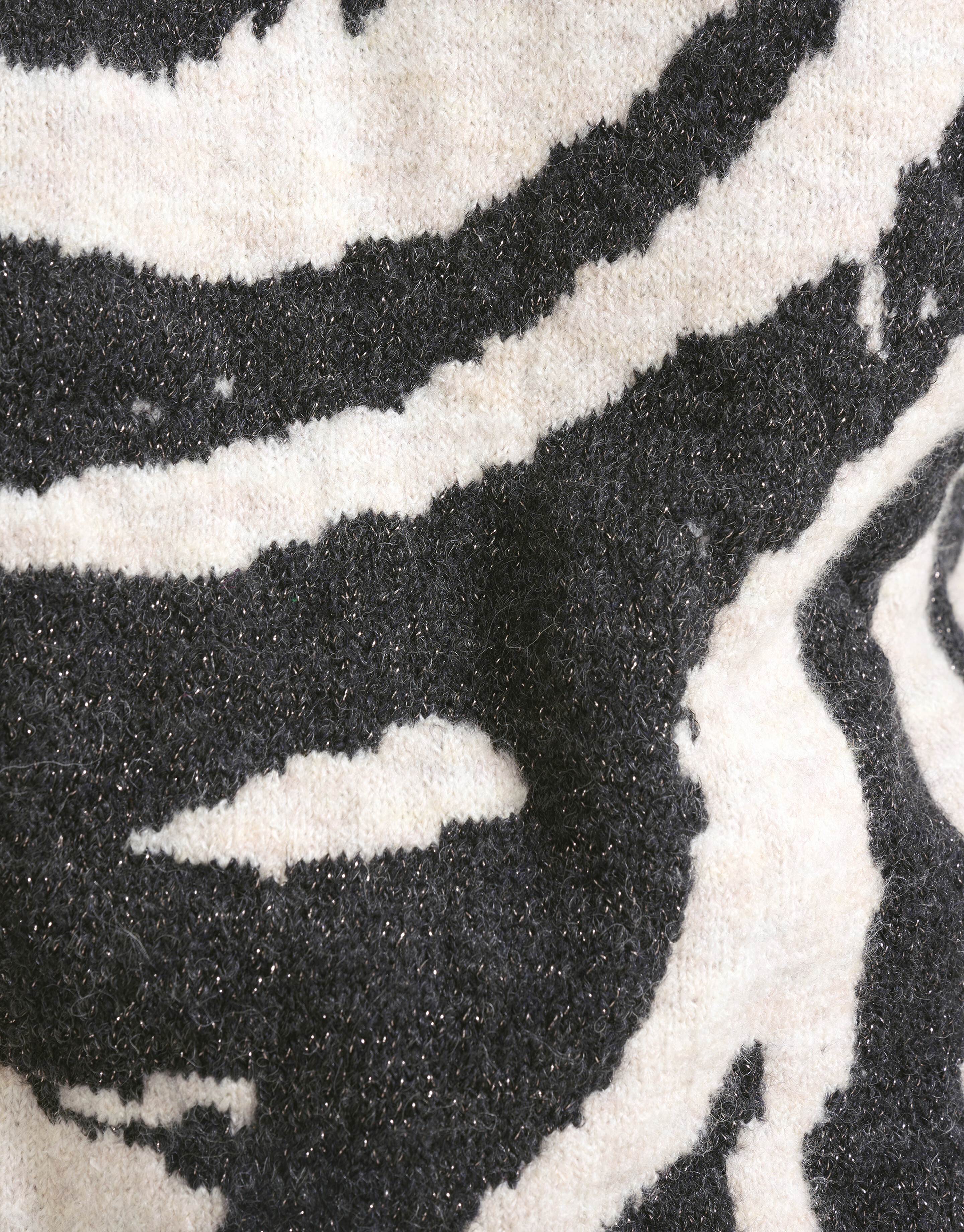 Jacquard Zebra Print Pullover Schwarz/Weiß SHOEBY WOMEN