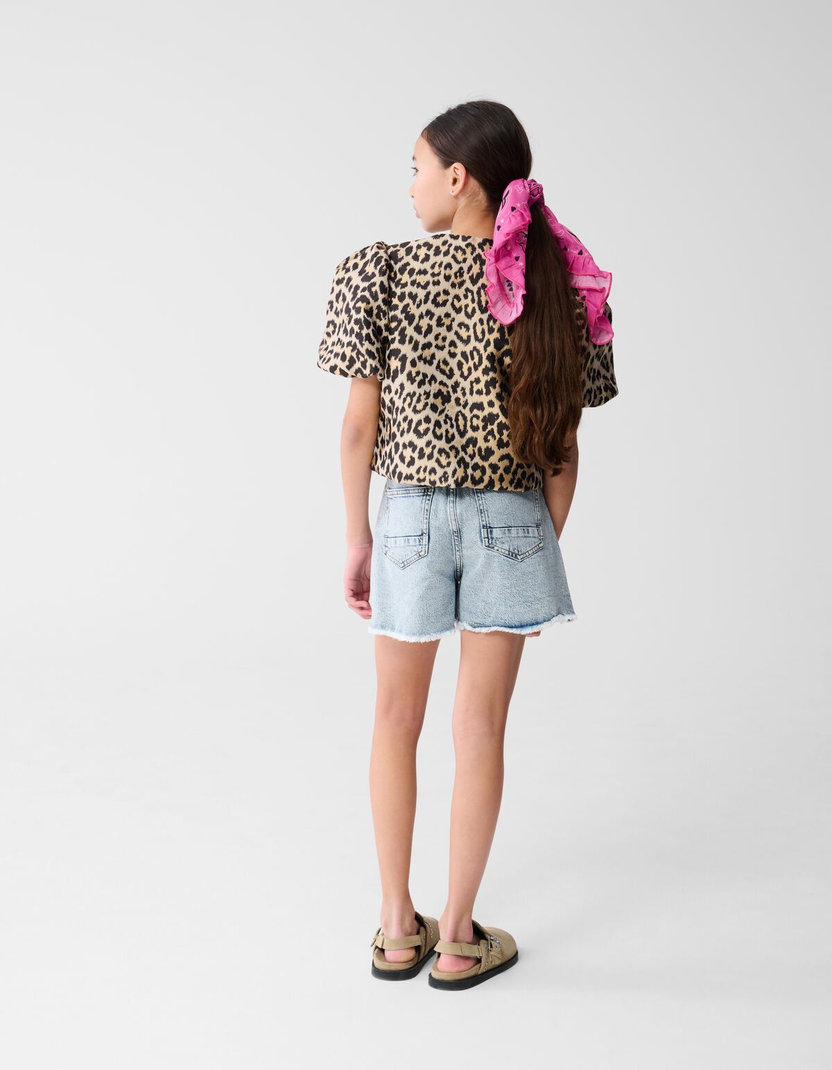 Leopard Puffärmel Blazer Hellbraun SHOEBY GIRLS
