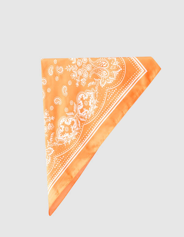 Satijnen Paisley Sjaal Oranje SHOEBY ACCESSOIRES