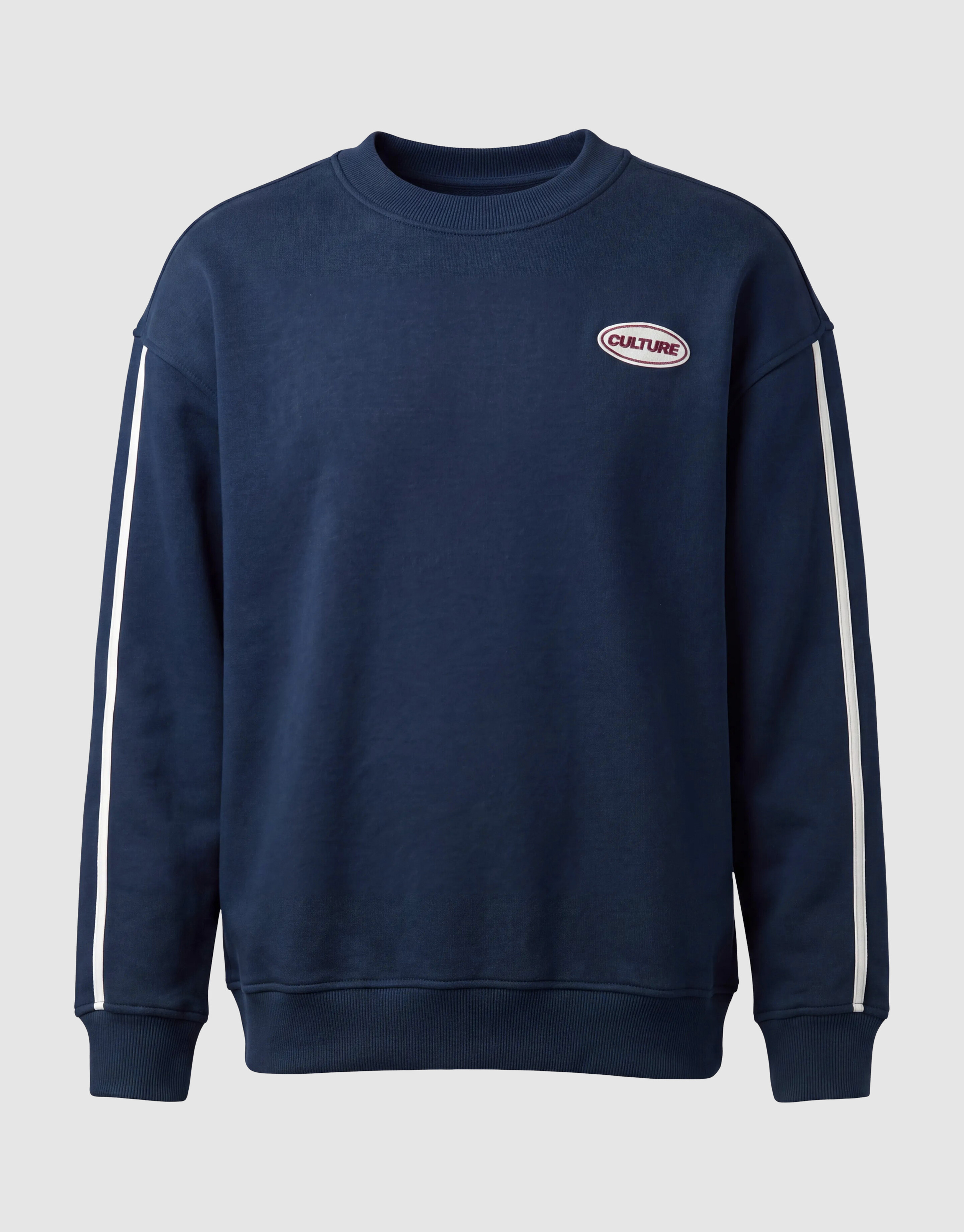 Gestreifter Pullover mit Stickerei Dunkelblau SHOEBY BOYS