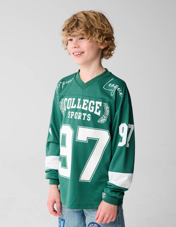 Baseball-Shirt Dunkelgrün Shoeby X Vingino SHOEBY BOYS