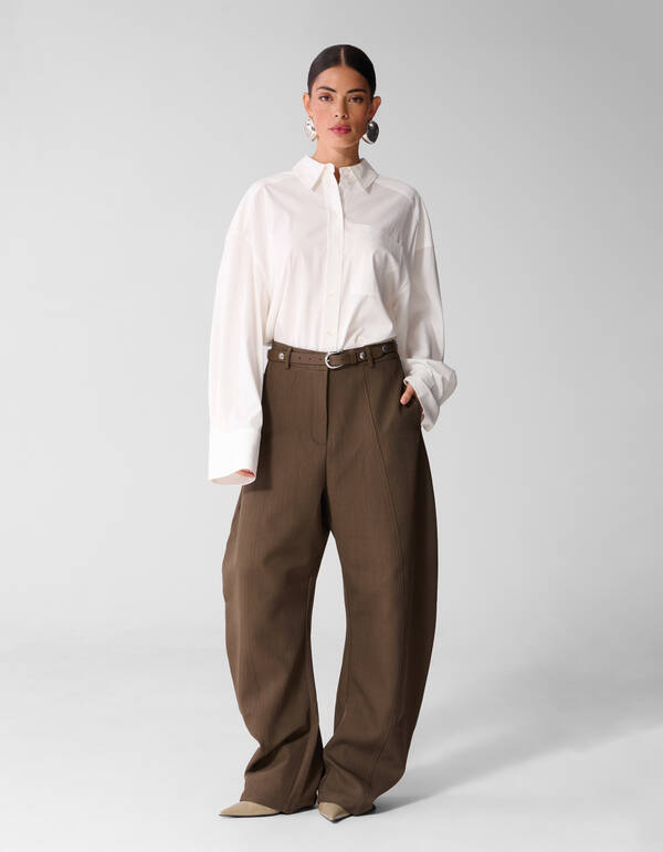 Curved Wide Leg Fit Hose Braun SHOEBY WOMEN
