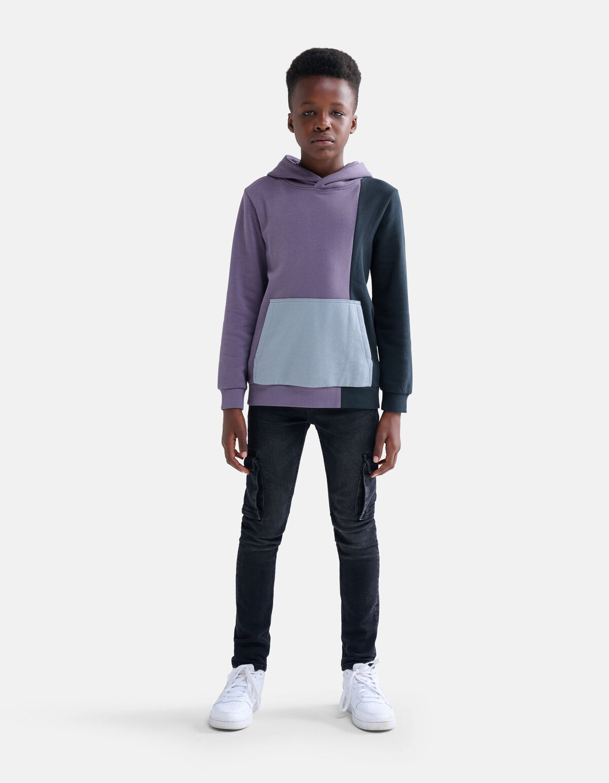Kapuzenpullover mit Farbblock Dunkelviolett SHOEBY BOYS