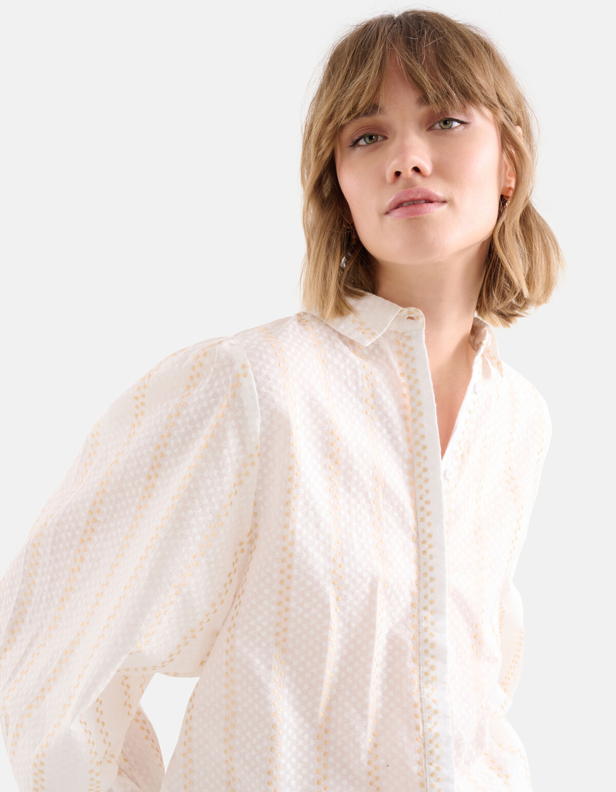 Lurexbluse Off White SHOEBY WOMEN