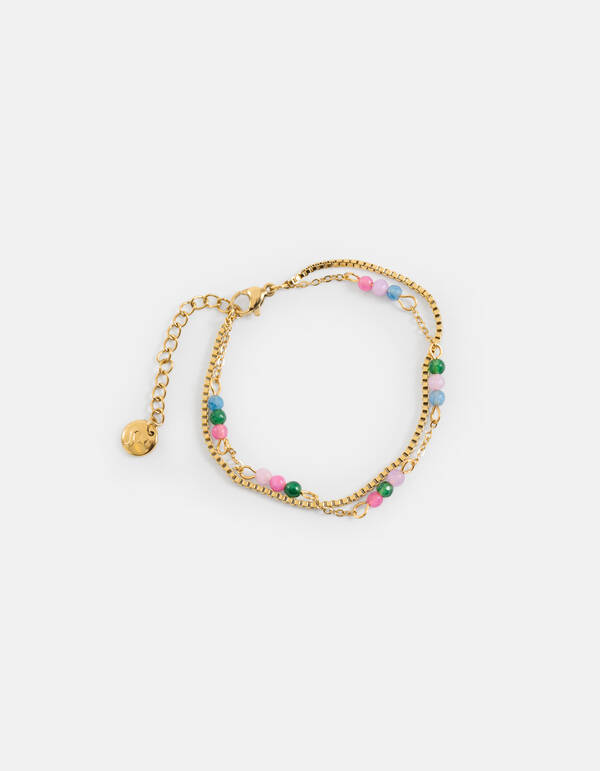 Doppelketten-Armband Gold SHOEBY ACCESSOIRES