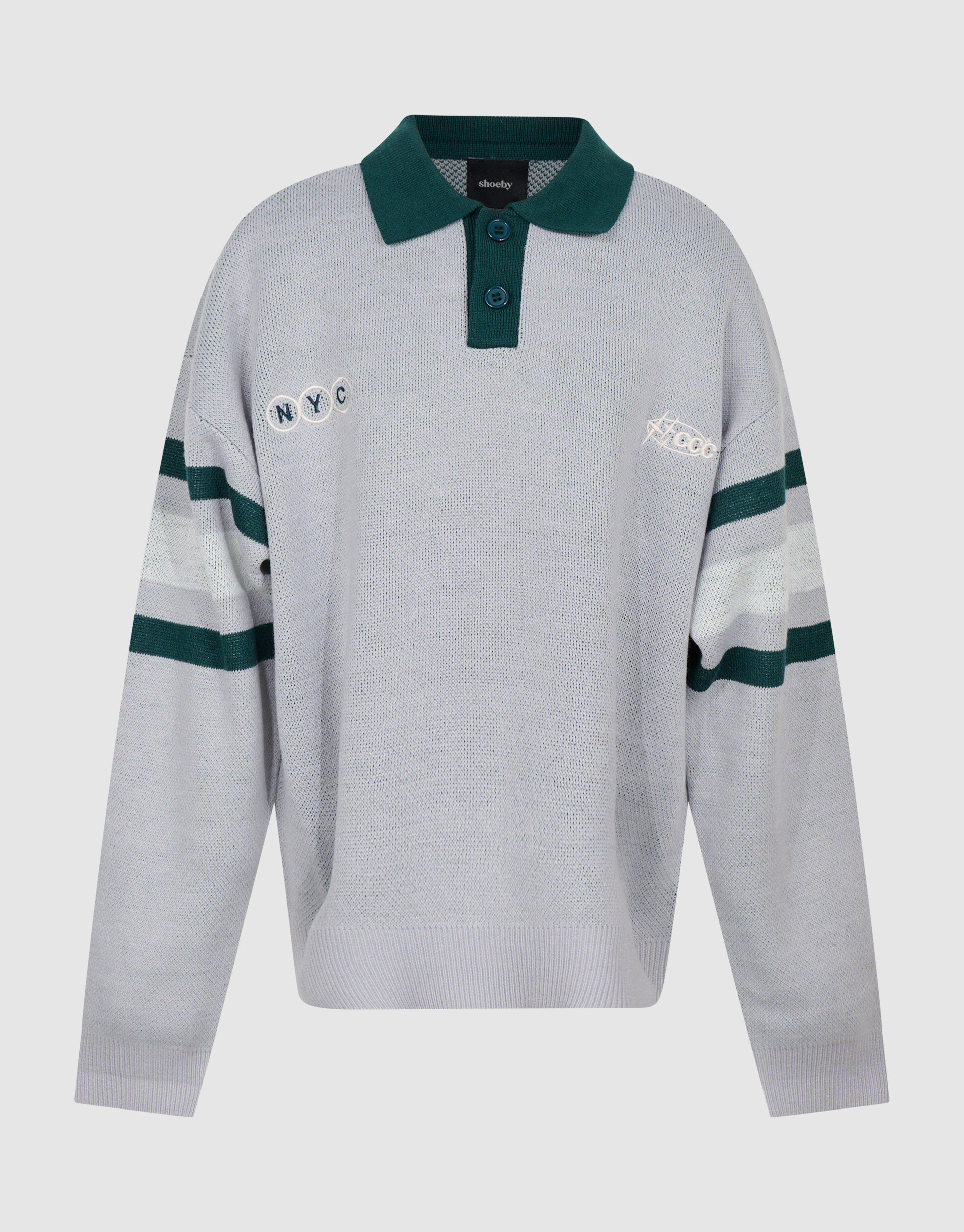 Gestreiftes Poloshirt Hellgrau SHOEBY BOYS