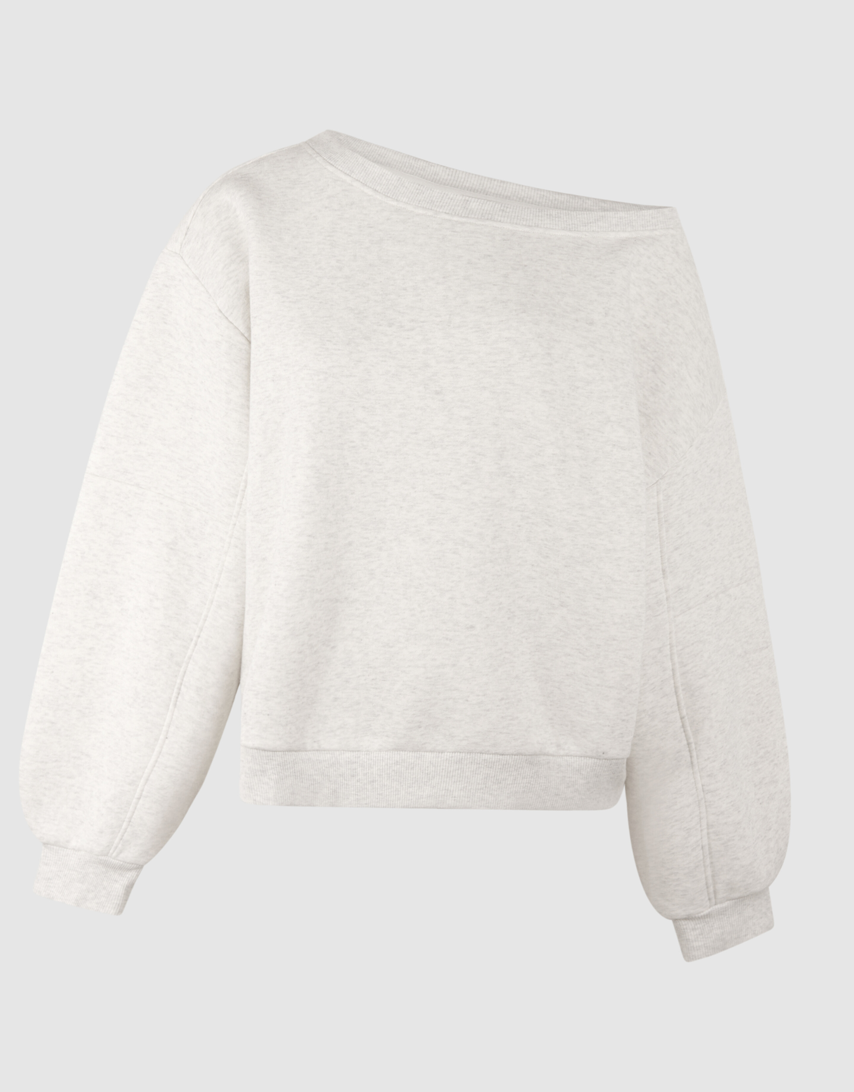 Oversized One Shoulder Sweater Hellgrau SHOEBY WOMEN