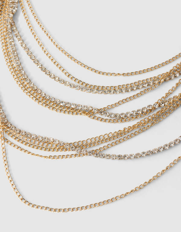Schicht Strass Kette Gold SHOEBY ACCESSOIRES