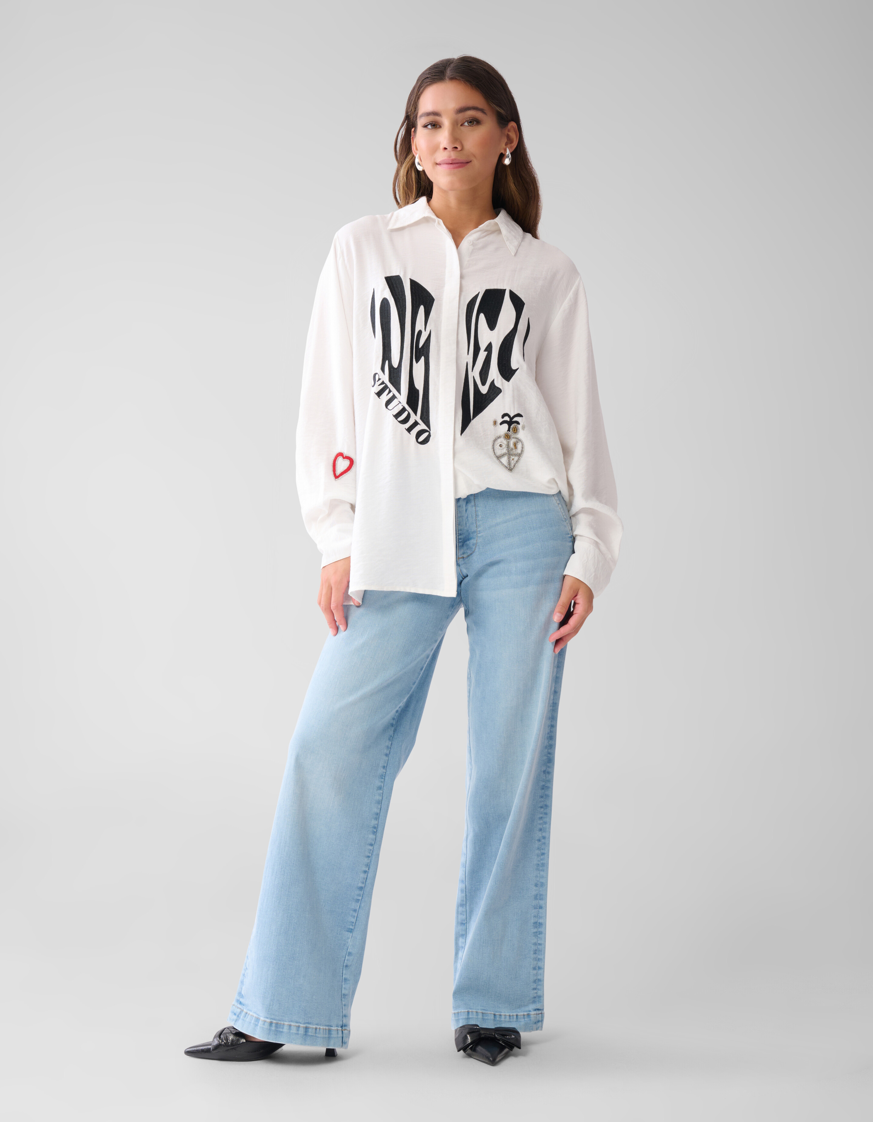 Creative Embro Bluse Gebroken Wit SHOEBY WOMEN