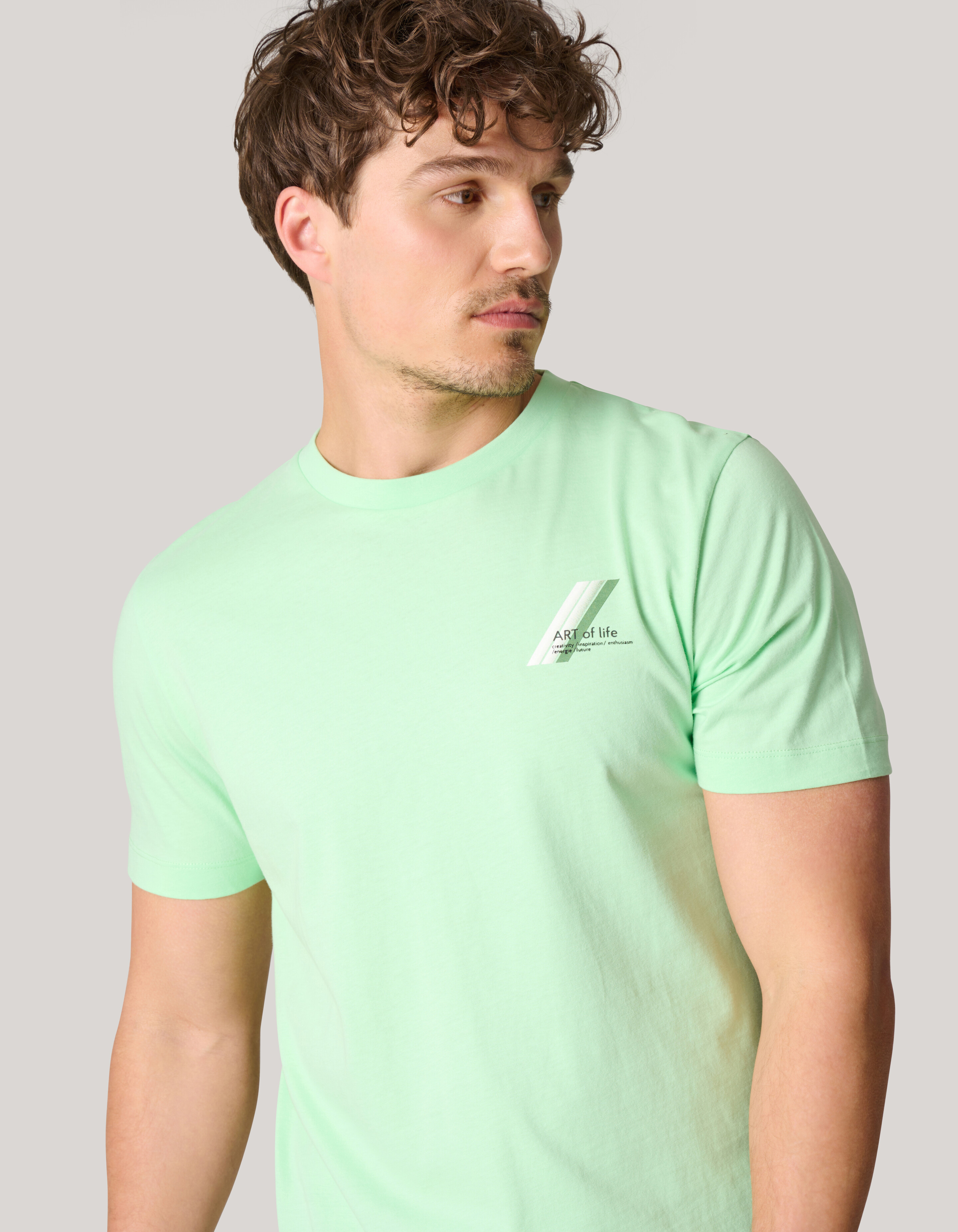 Kunst-T-Shirt Hellgrün SHOEBY MEN