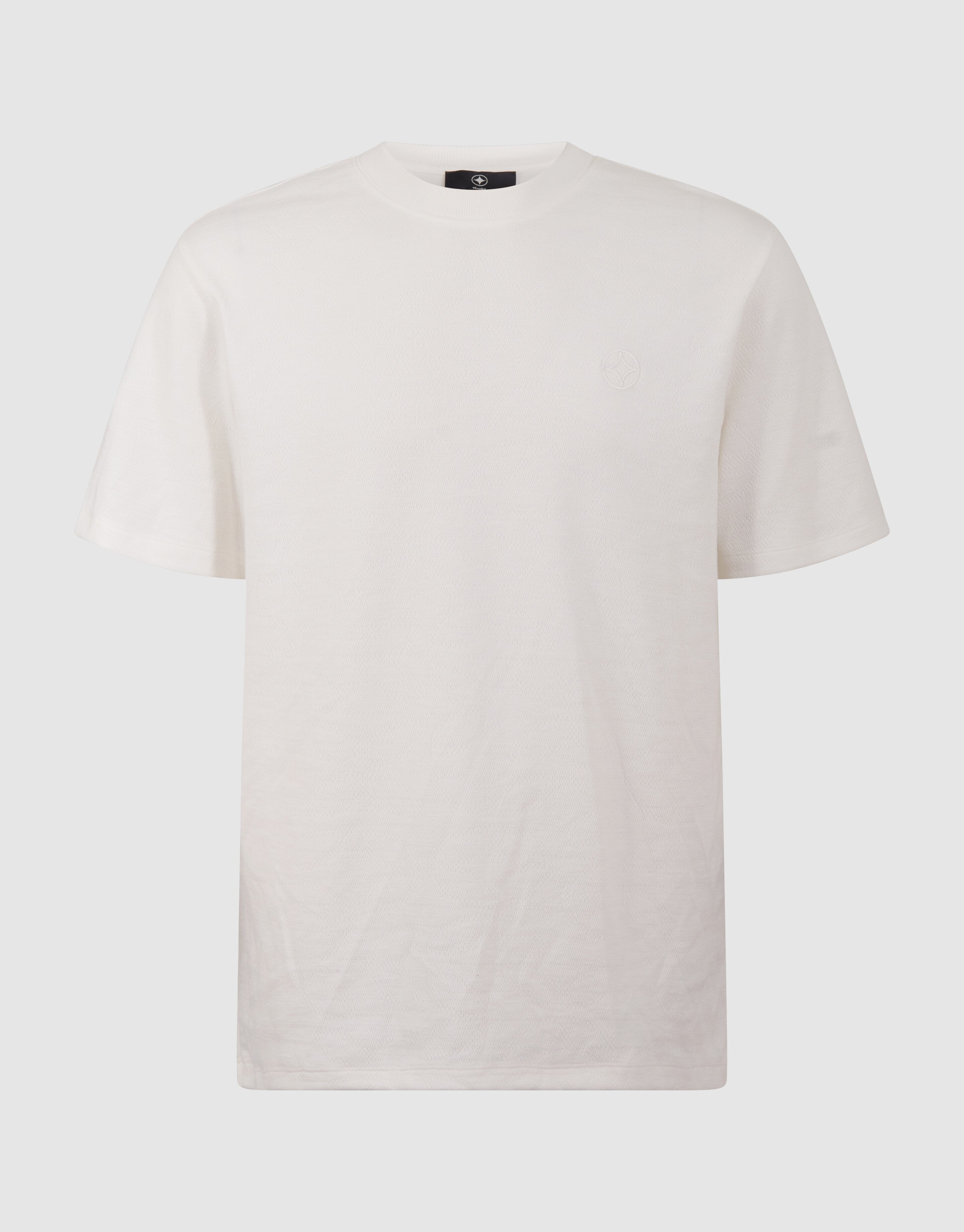 Spark Struktur T-Shirt Gebrochen Wei&szlig; SHOEBY MEN